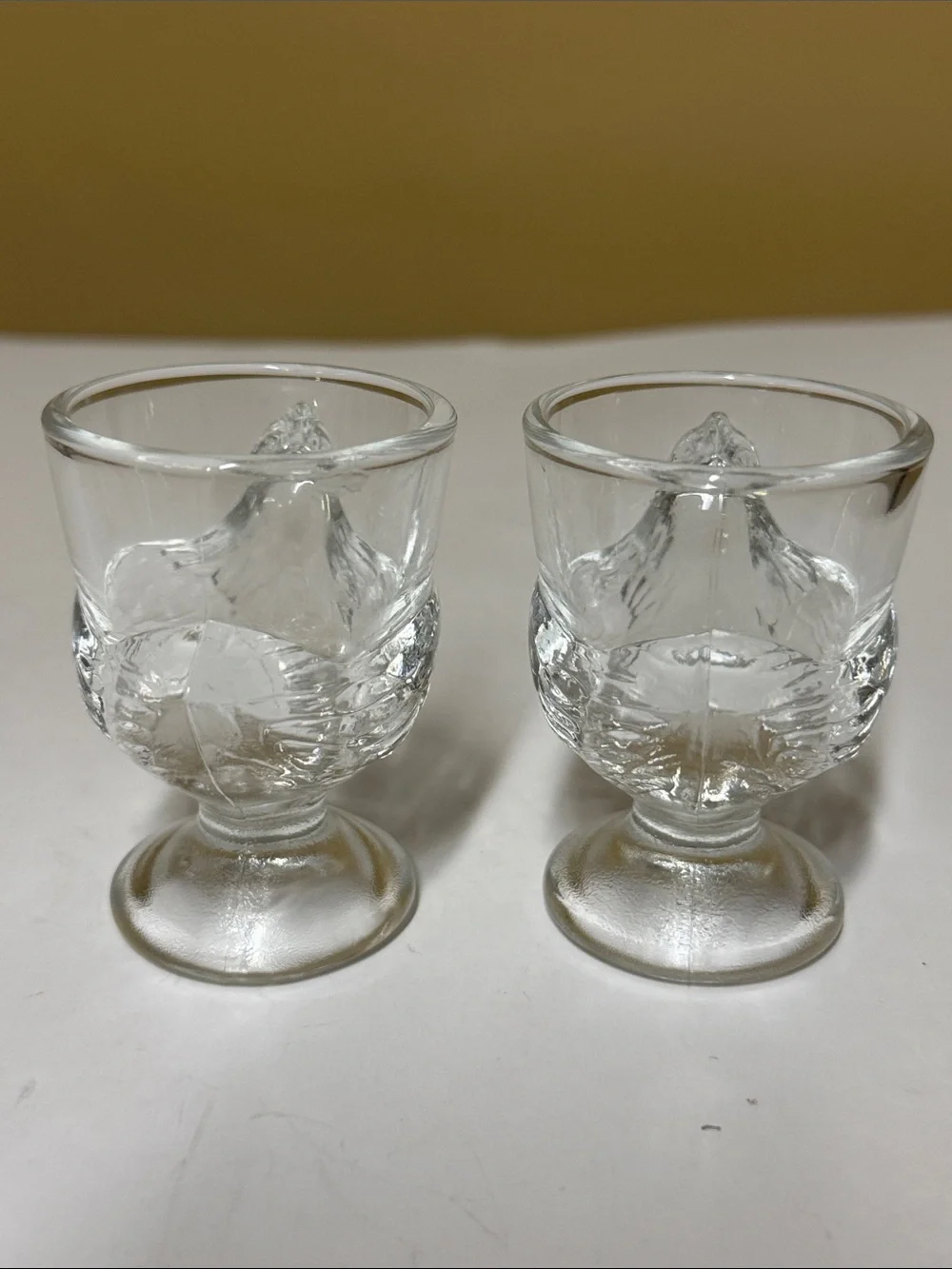 Egg Cup, Clear Glass, Chick Hen Chicken, 2¾